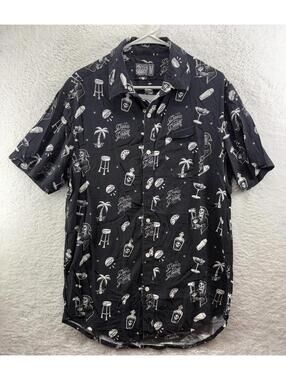 Mover & Shaker Co Daq Til Death Button Up Grim Reaper Daquiri Goth Mens Medium